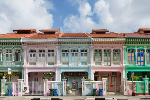 Colourful Shophouses along Koon Seng Road